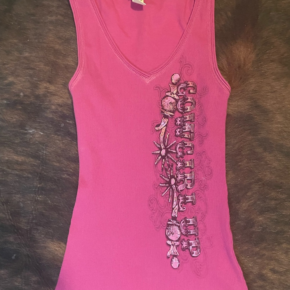 Pink Graphic Tank Top